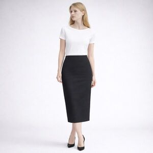 Benetton Tailored Black Midi Pencil Skirt | XS | NWOT